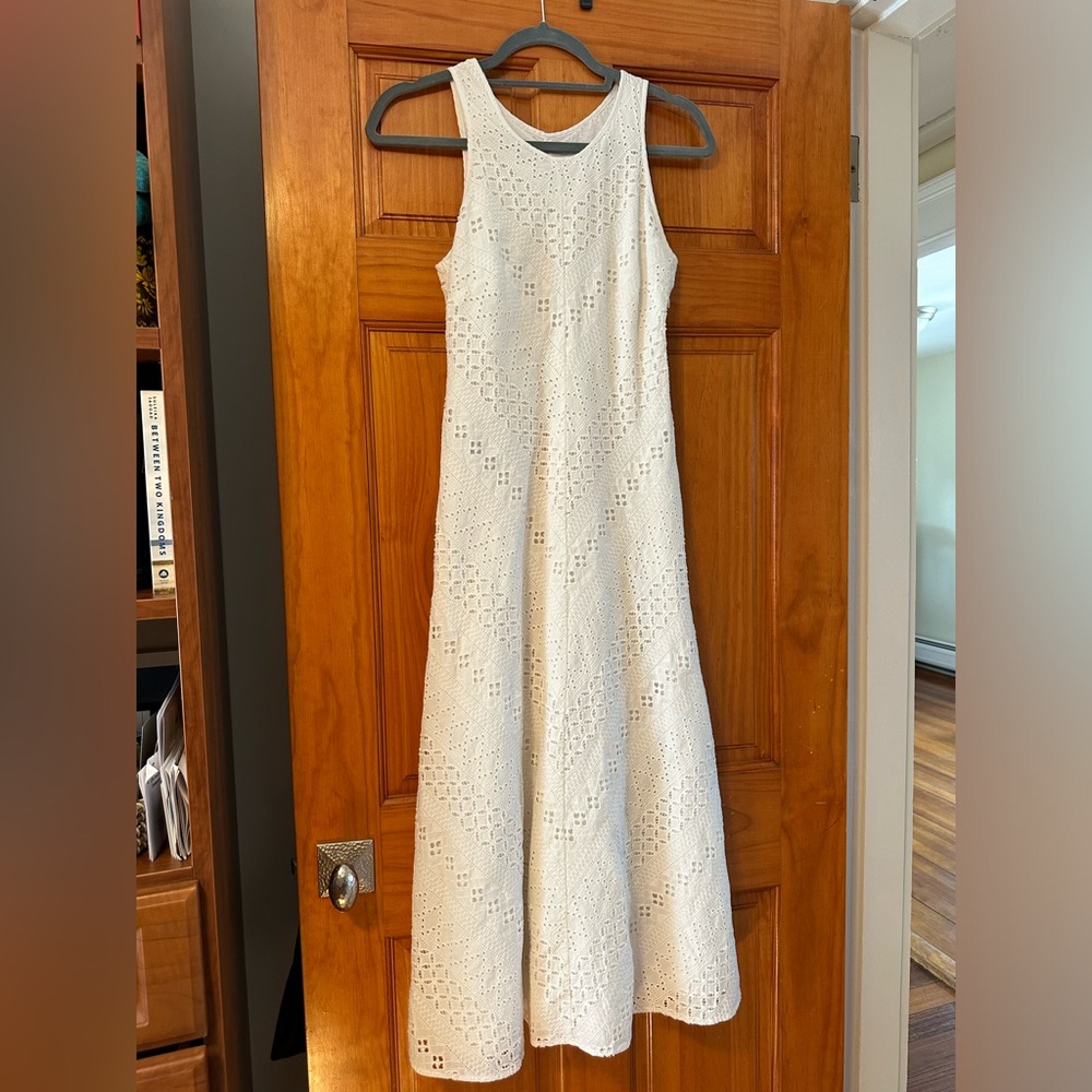 Stefanel white eyelet maxi dress, size 4